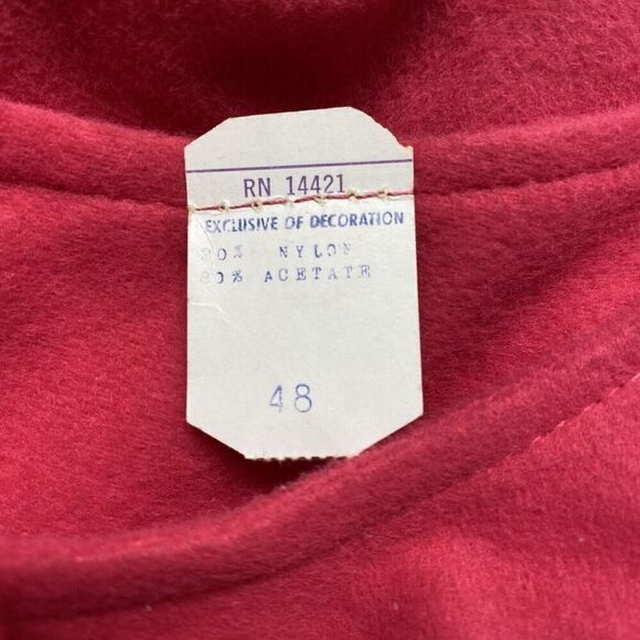 Vintage Robe Womens Size 48 Pink Pocket Fleece Housecoat Raglan Sleeves - Picture 5 of 5